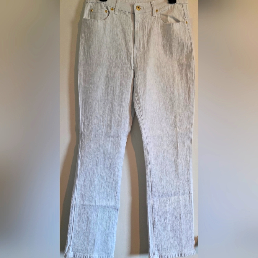 Diane Gilman Women's Straight Leg White Jeans